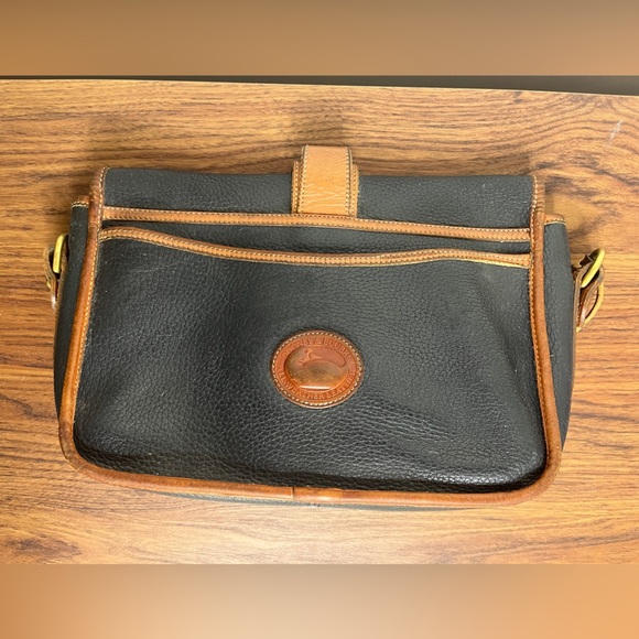 Vintage DOONEY & BOURKE Black All Weather Leather Purse Bag Equestrian NO STRAP - Picture 2 of 10